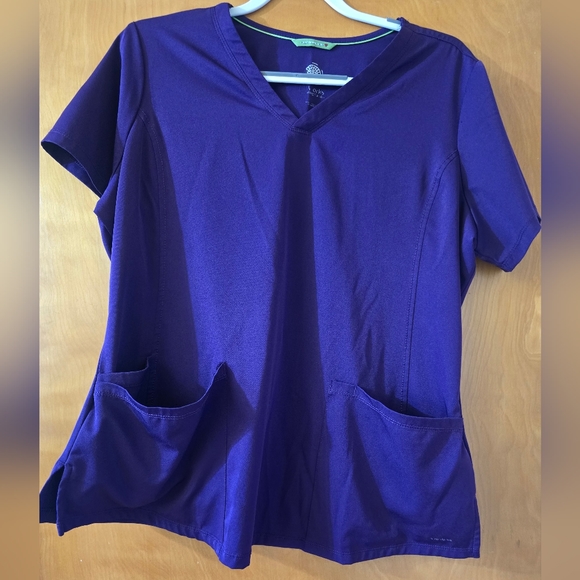 Women's Purple XL Healing Hands Scrub Top - Picture 1 of 5
